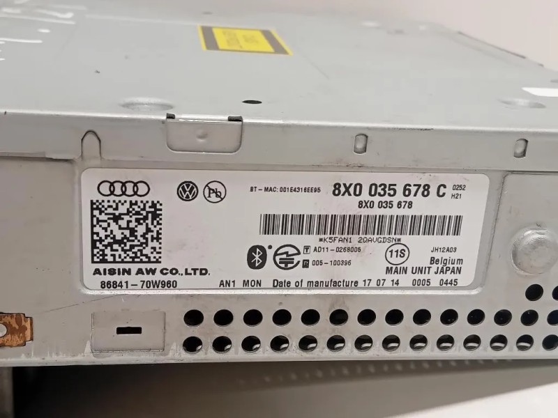 Unita DI Comando Multimediale UNITA DI COMANDO MULTIMEDIALE Audi A1 8XA Sportback 2012