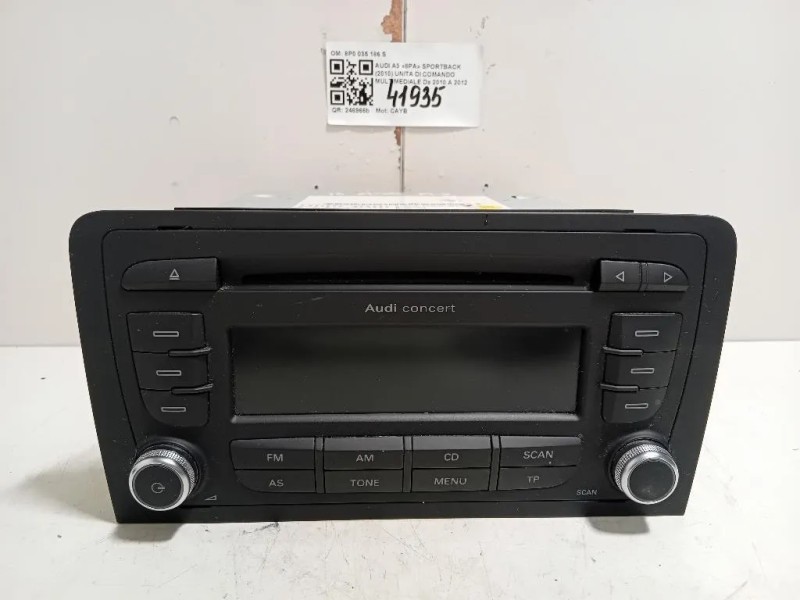 Unita DI Comando Multimediale 8P0 035 186 S Audi A3 8PA Sportback 2010