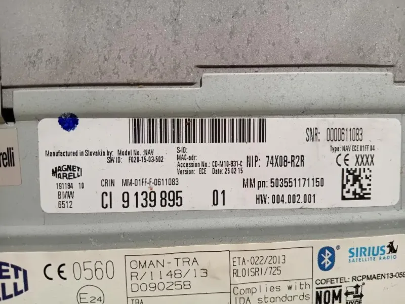 Unita DI Comando Multimediale 9139895 Bmw Serie 1 F20 Berlina 2015