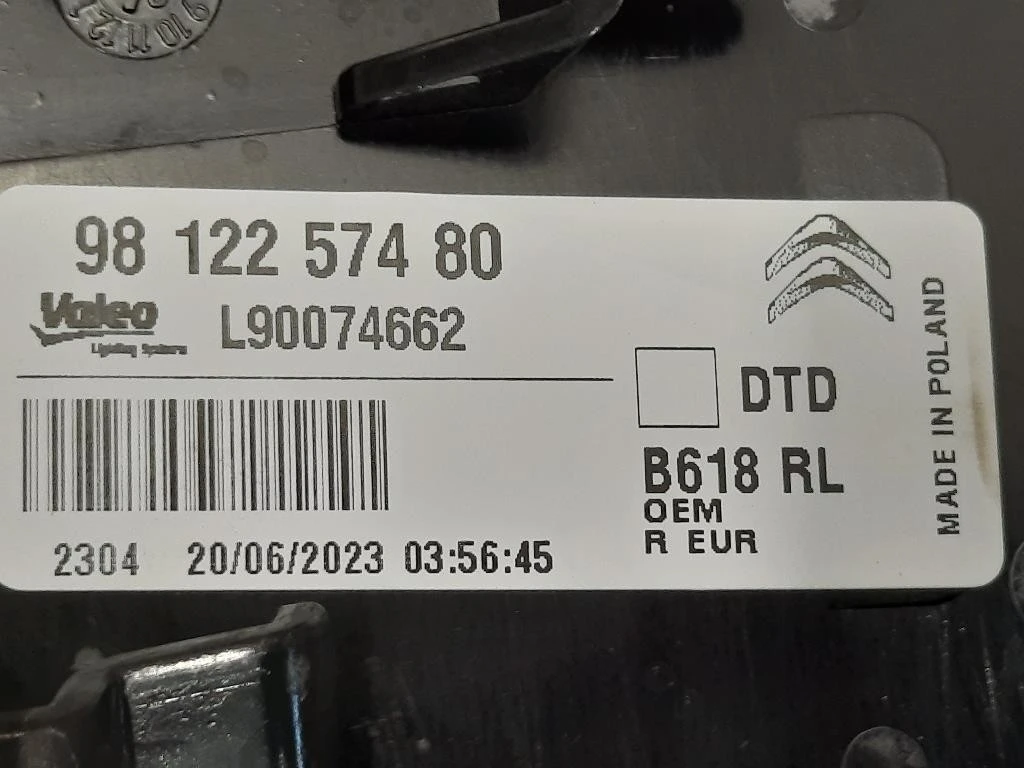 Fanale POST DX 98 122 574 80 Citroen C3 III 2016