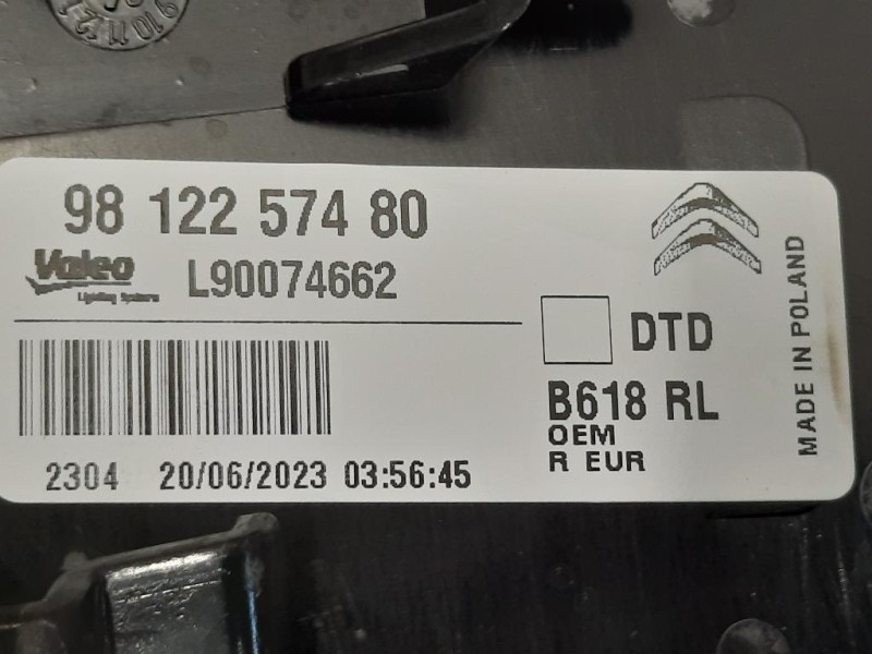 Fanale POST DX 98 122 574 80 Citroen C3 III 2016
