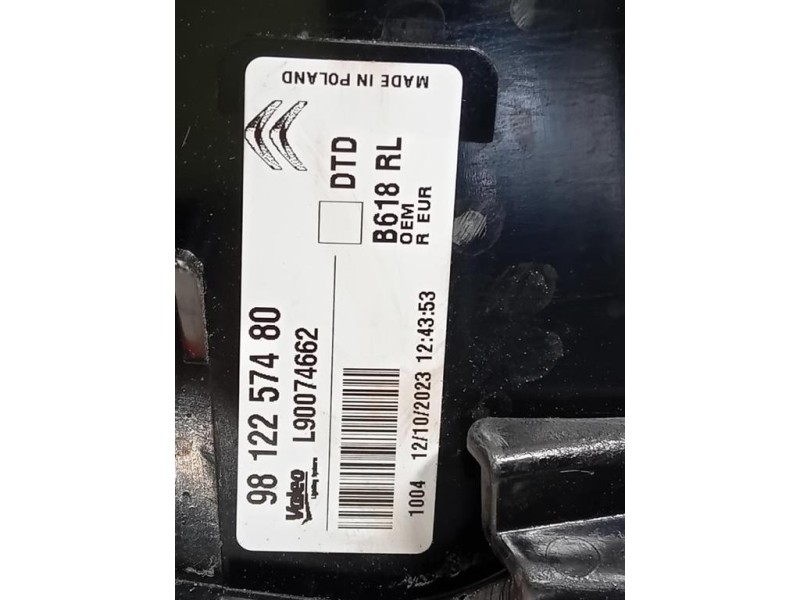 Fanale POST DX 9812257480 Citroen C3 III 2016