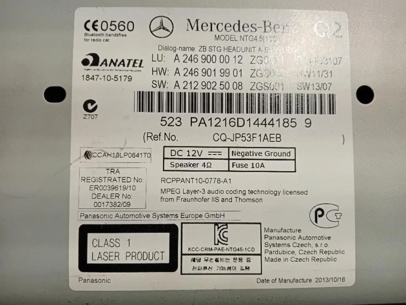 Unita DI Comando Multimediale A2469000012 Mercedes Classe B W246 2012