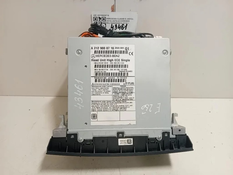 Unita DI Comando Multimediale A2129008716 Mercedes Classe E W212 2013