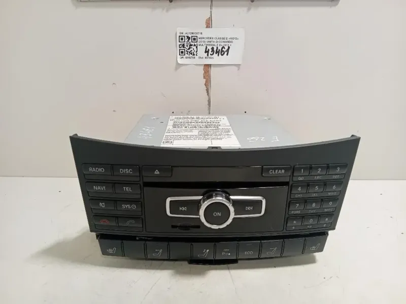 Unita DI Comando Multimediale A2129008716 Mercedes Classe E W212 2013