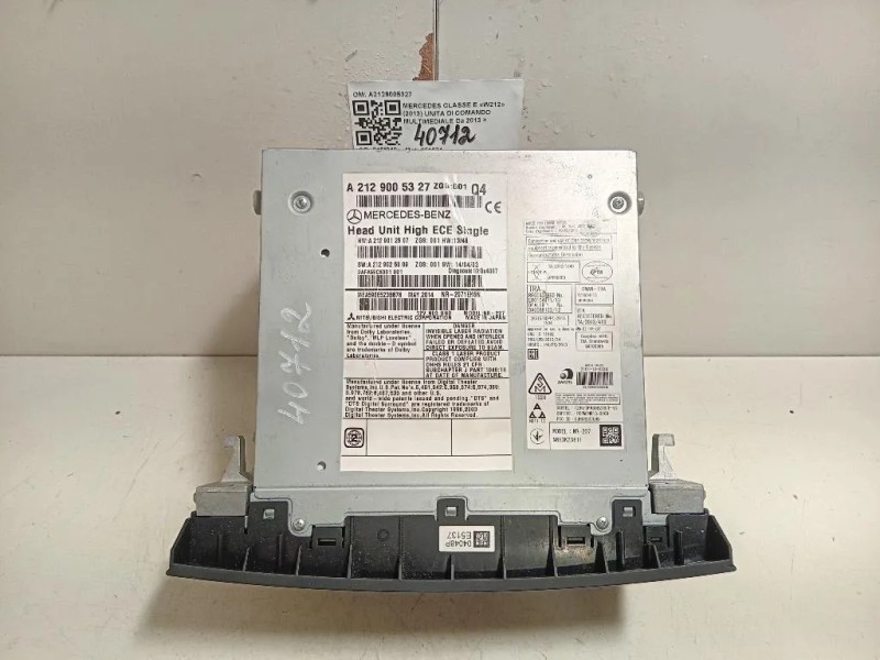 Unita DI Comando Multimediale A2129005327 Mercedes Classe E W212 2013