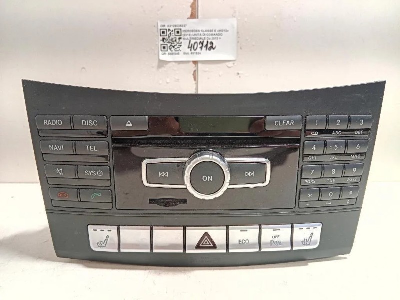 Unita DI Comando Multimediale A2129005327 Mercedes Classe E W212 2013