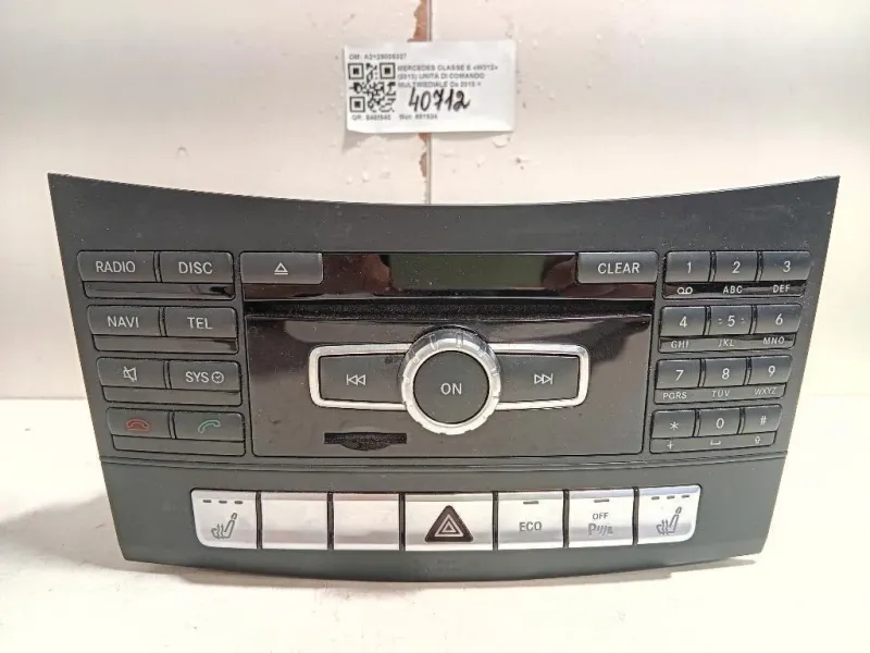 Unita DI Comando Multimediale A2129005327 Mercedes Classe E W212 2013