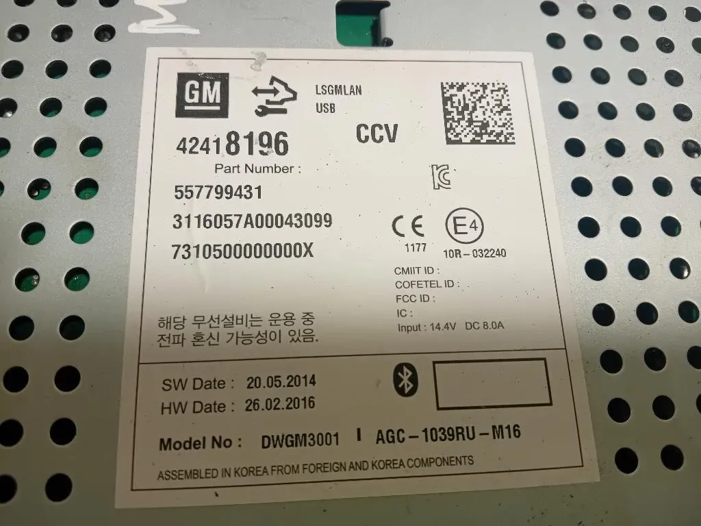 Unita DI Comando Multimediale 42418196 Opel Mokka X 2016