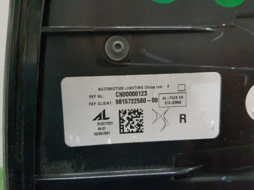 Fanale POST DX 9815722580 Citroen DS7 Crossback 2017