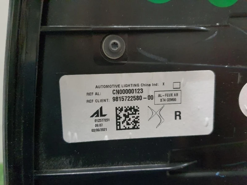 Fanale POST DX 9815722580 Citroen DS7 Crossback 2017