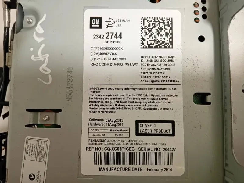 Unita DI Comando Multimediale 23422744 Opel Zafira C 2012