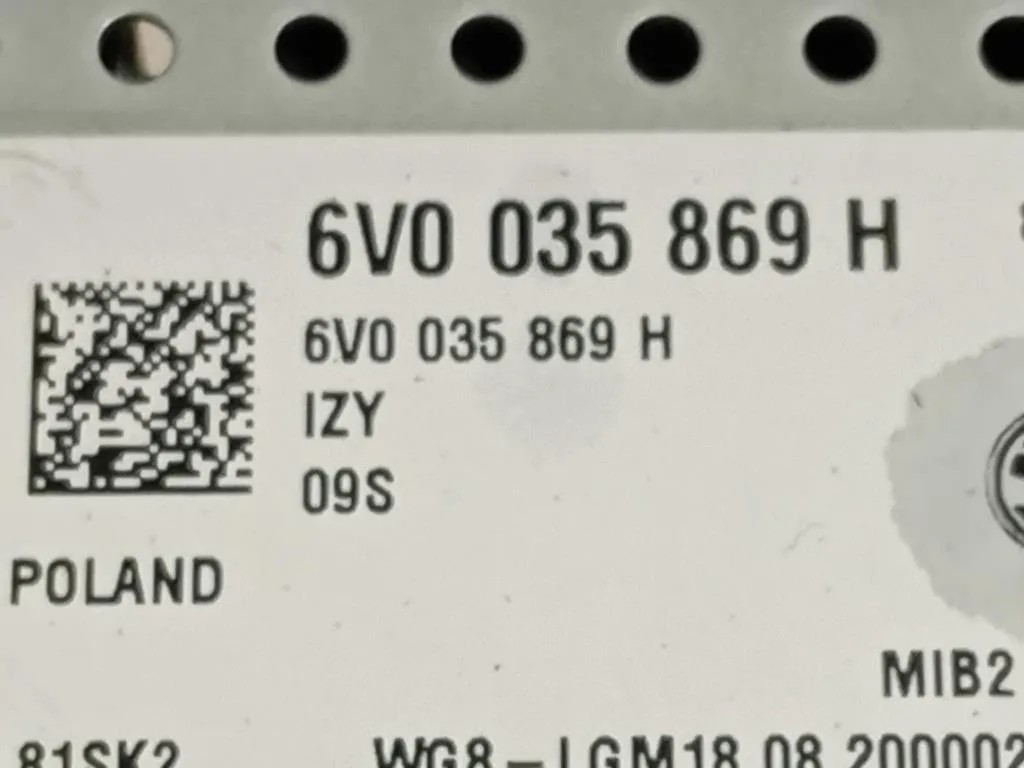 Unita DI Comando Multimediale 6V0 035 869 H Skoda Fabia NJ3 2018