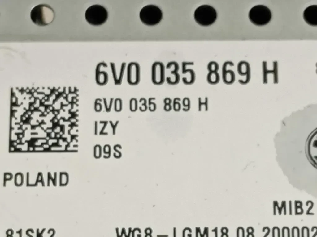 Unita DI Comando Multimediale 6V0 035 869 H Skoda Fabia NJ3 2018