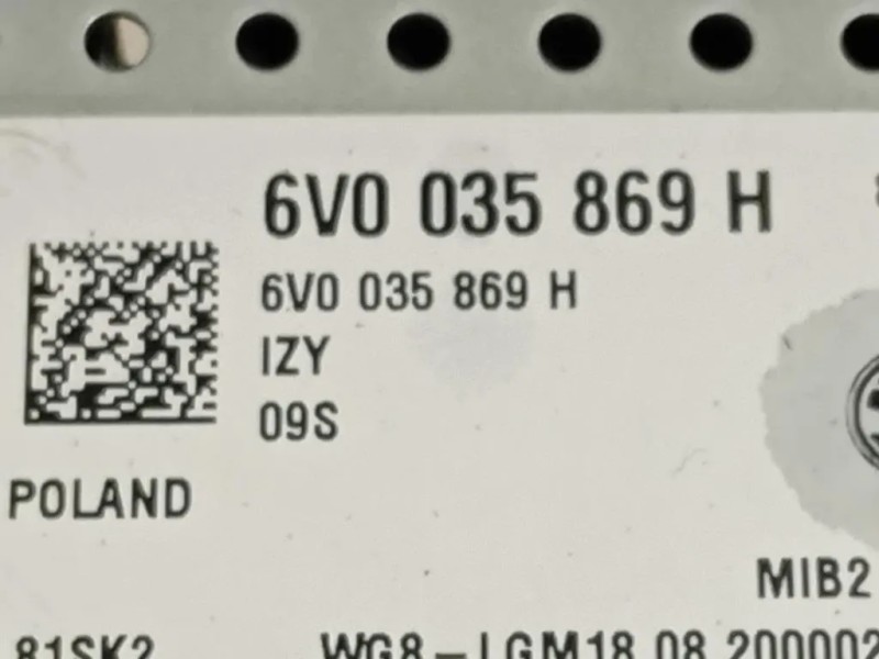 Unita DI Comando Multimediale 6V0 035 869 H Skoda Fabia NJ3 2018