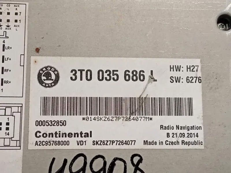 Unita DI Comando Multimediale 3T0035686L NO CODCIE SBLOCCO Skoda YETI 2014