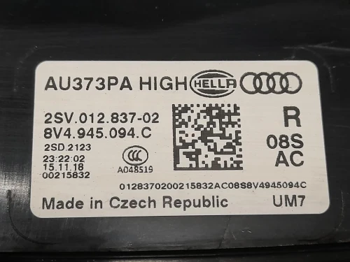 Fanale POST DX 8V4945094 LED DESTRO Audi A3 8VM 2016