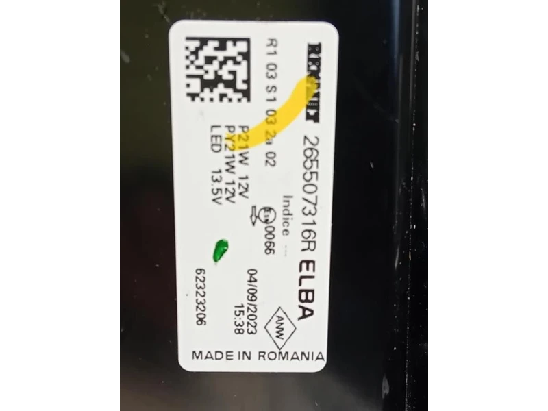 Fanale POST DX 265507316R Dacia Duster II 2021