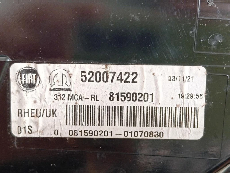 Fanale POST DX 52007422 Fiat 500 II 2015