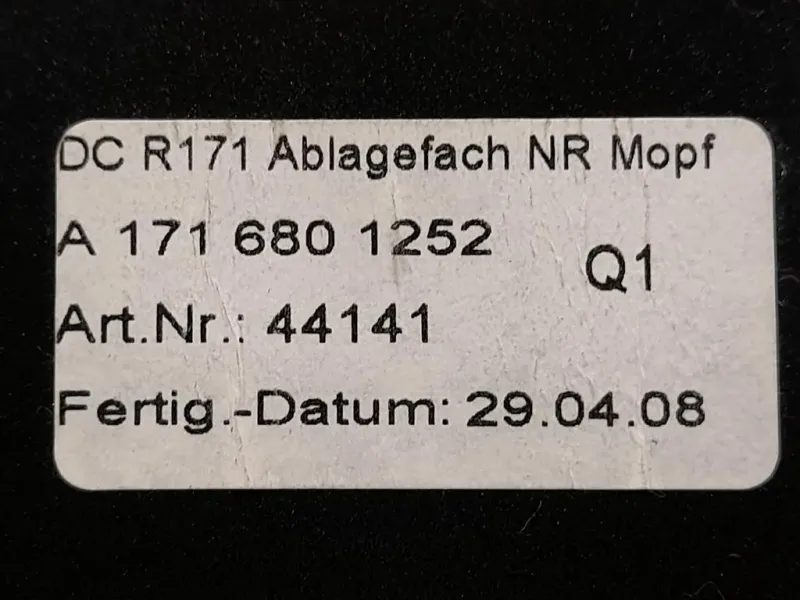 VANO Portaoggetti Cruscotto INF A1716800552 Mercedes Classe SLK R171 2008