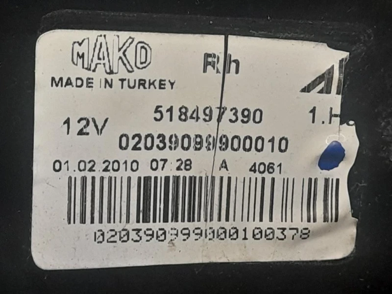 Fanale POST DX 518497390 Fiat Grande Punto 2009