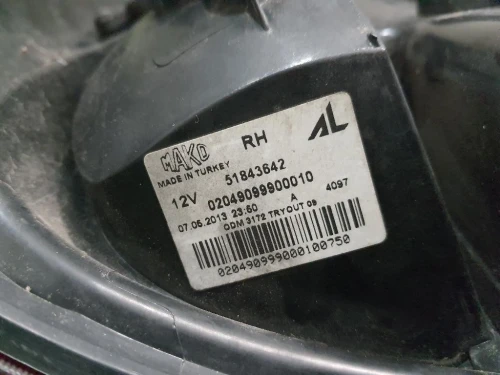 Fanale POST DX 51843642 Fiat Panda III 2012