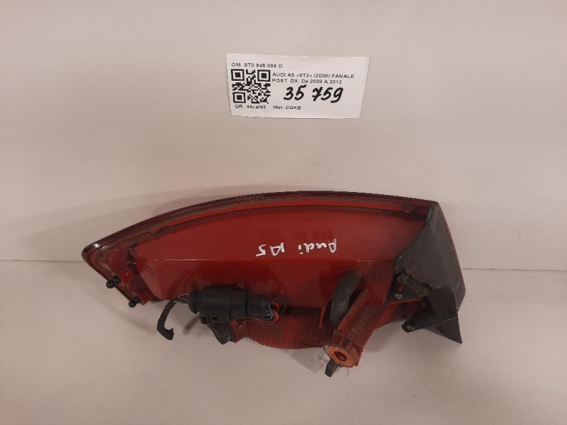 Fanale POST DX 8T0 945 096 D Audi A5 8T3 2008