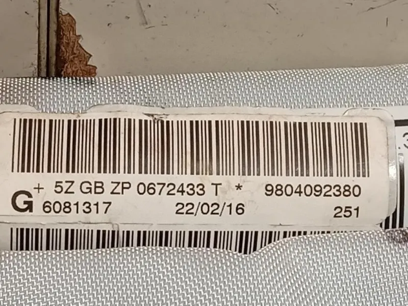 Air-bag A Tendina SX 9804092380 Peugeot 208 I 2015