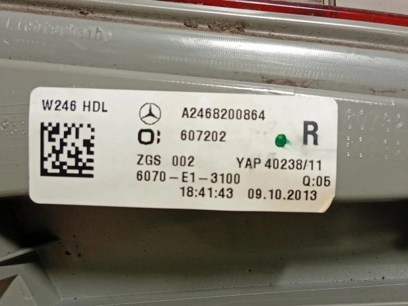 Fanale POST DX A2468200864 Mercedes Classe B W246 2012