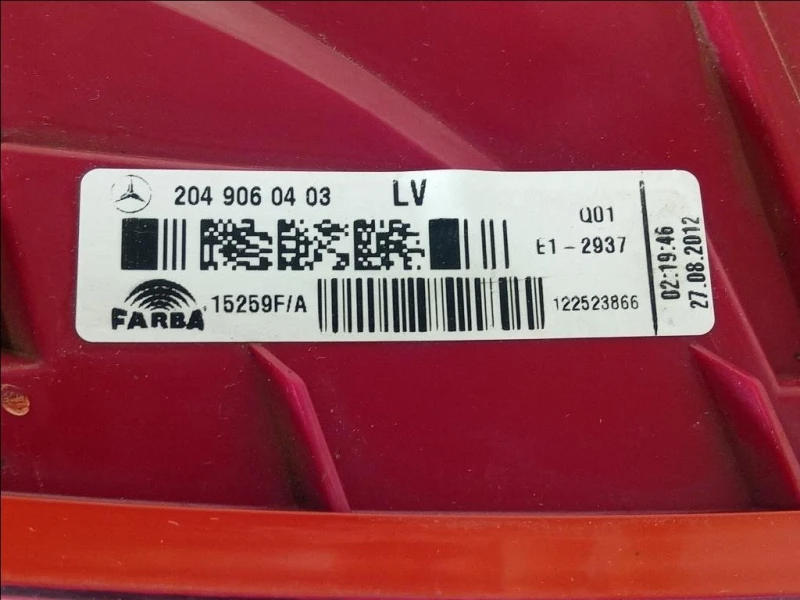 Fanale POST DX 2049060403 Mercedes Classe C W204 2011