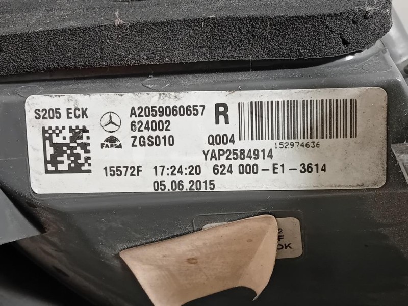 Fanale POST DX A2059060657 Mercedes Classe C W205 2014