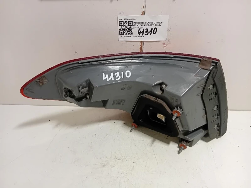 Fanale POST DX A2059060303 Mercedes Classe C W205 2014