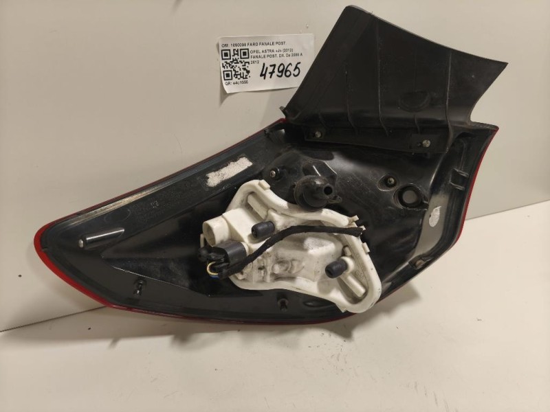 Fanale POST DX 1090098 FARO FANALE POST Opel Astra J 2012