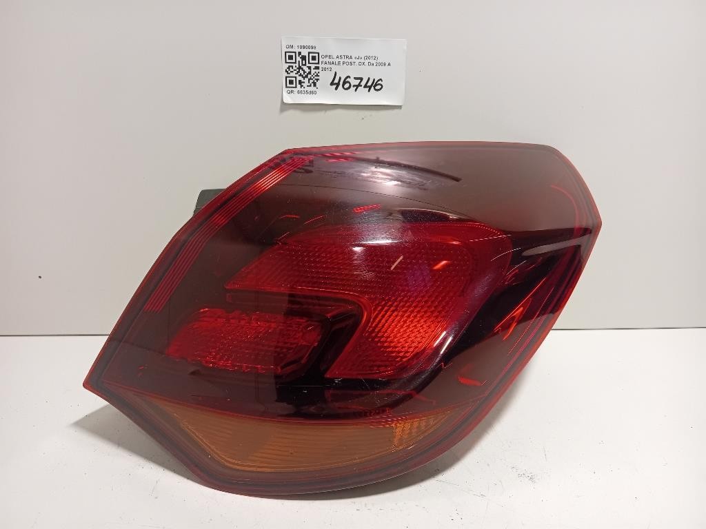 Fanale POST DX 1090098 FARO FANALE POST Opel Astra J 2012