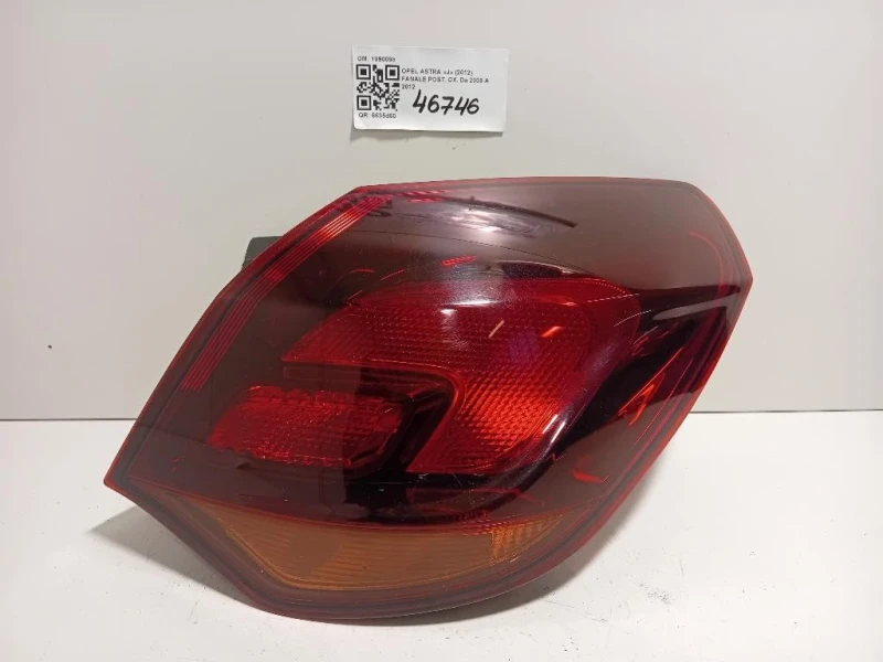 Fanale POST DX 1090098 FARO FANALE POST Opel Astra J 2012
