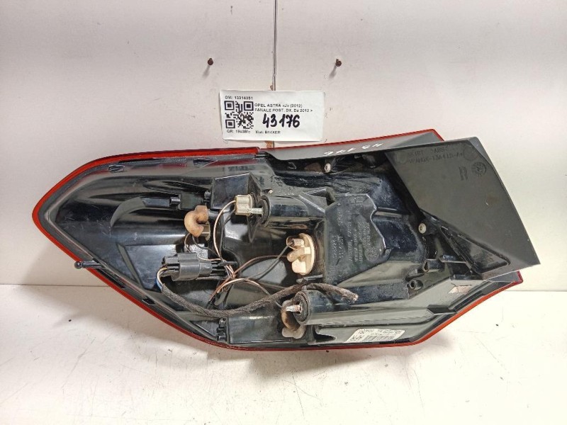 Fanale POST DX 13314051 Opel Astra J 2012