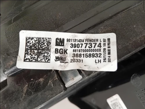 Fanale POST DX 39077374 Opel Astra K 2016