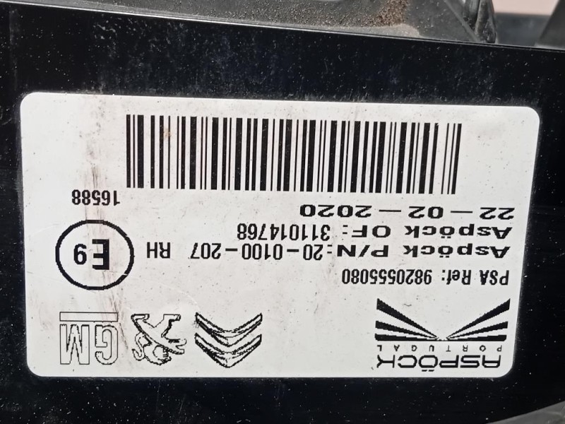 Fanale POST DX 9820555080 Opel Combo E 2018