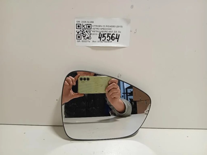 Vetro Specchio Retrovisore ANT DX 232634056 Citroen C3 Picasso 2013