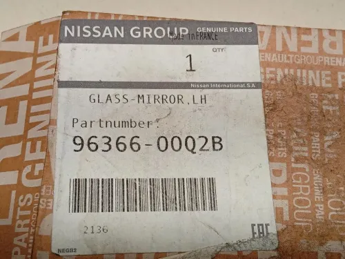 Vetro Specchio Retrovisore ANT DX 96366-00Q2B Nissan Townstar 2022