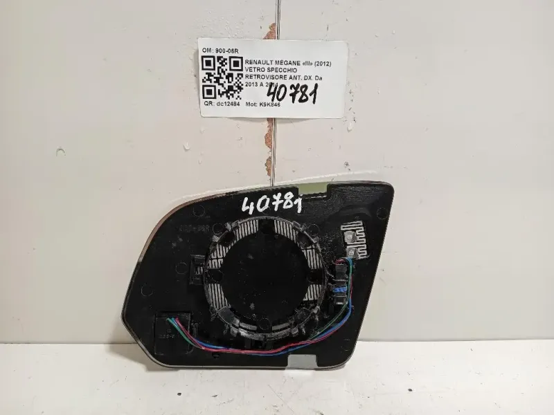 Vetro Specchio Retrovisore ANT DX 900-06R Renault Mégane III 2012