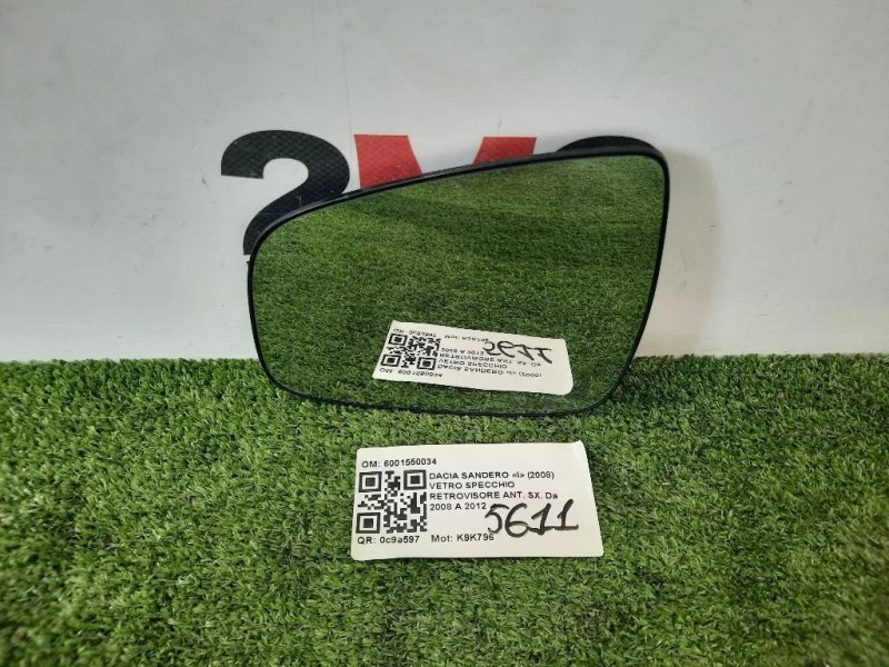 Vetro Specchio Retrovisore ANT SX 6001550034 Dacia Sandero I 2008