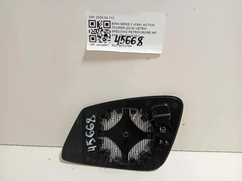 Vetro Specchio Retrovisore INF ANT DX 232634112 Bmw Serie 2 F45 Active Tourer 2018