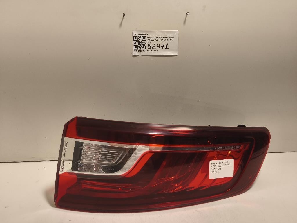 Fanale POST DX 265501150R Renault Mégane IV 2016