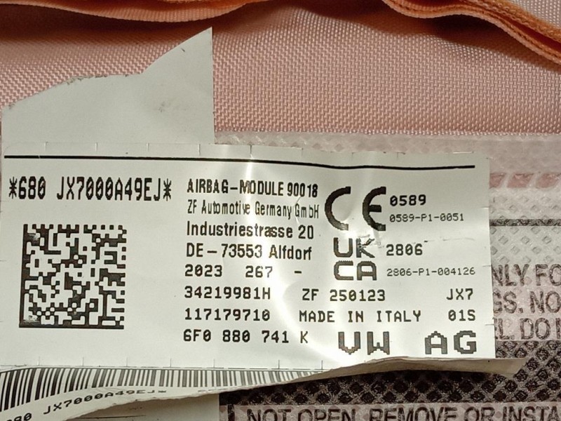 Air-bag A Tendina SX 6F0880741K Seat Ibiza VI KJ1 2017