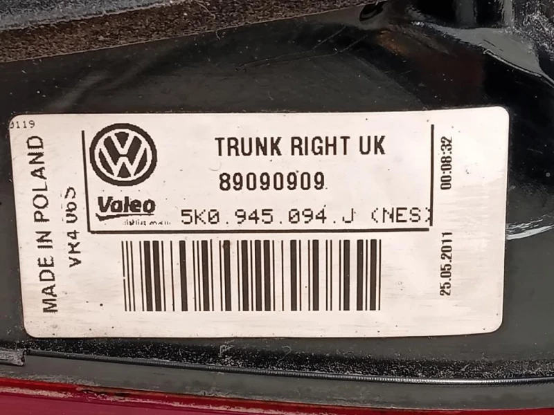 Fanale POST DX 5K0 945 094 J Volkswagen GOLF VI 2009