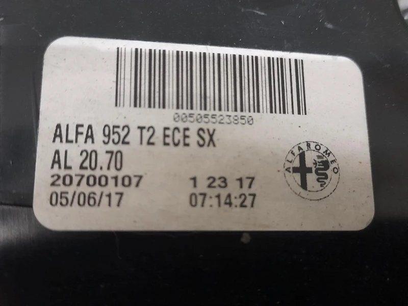 Fanale POST SX 20700107 Alfa Romeo Giulia 2016