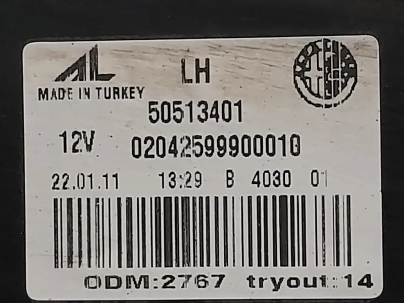 Fanale POST SX 20700107 Alfa Romeo Giulietta 2010