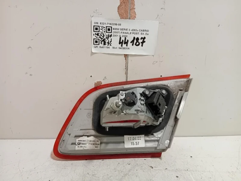 Fanale POST SX 6321-7162299-08 Bmw Serie 3 E93 Cabrio 2007