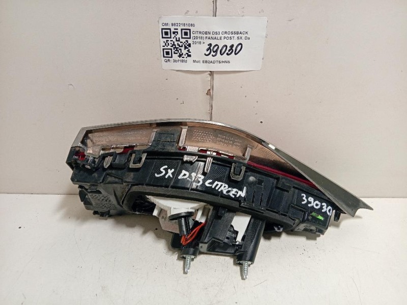 Fanale POST SX 9822181080 Citroen DS3 Crossback 2018